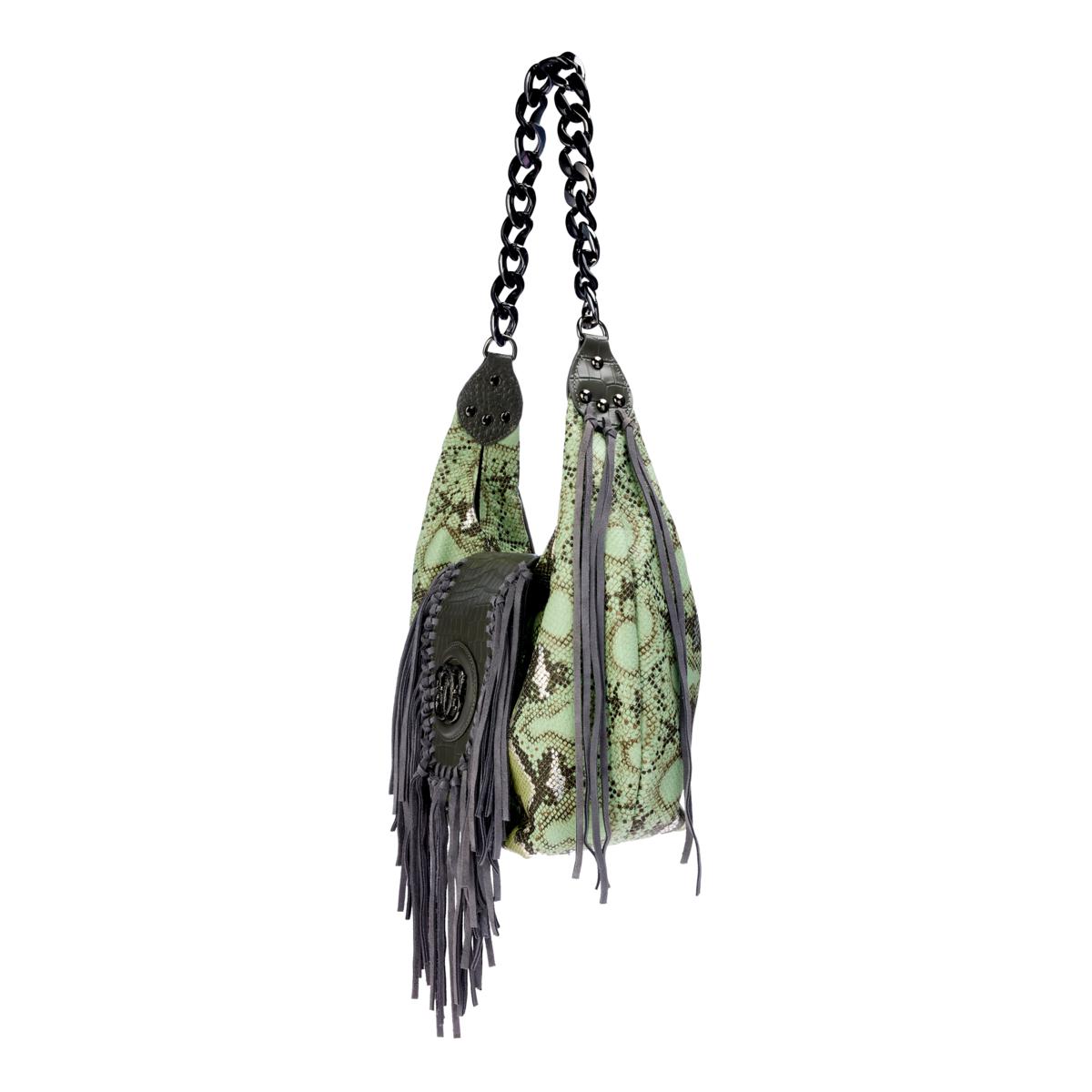 SHARIF Leather popular Fringed Hobo Handbag