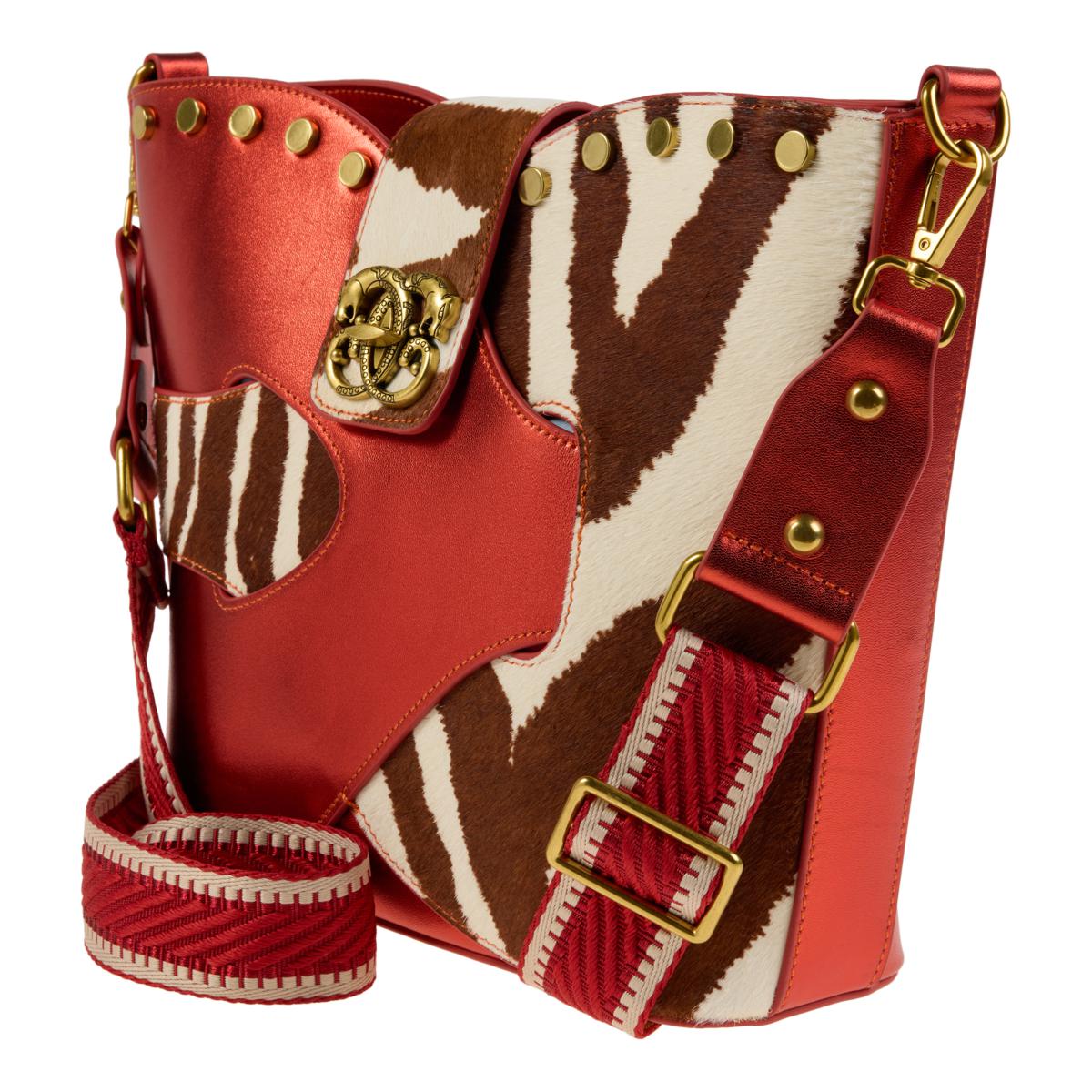 Sharif Legacy Museum Puzzle Piece Haircalf Leather Crossbody Bag | HSN