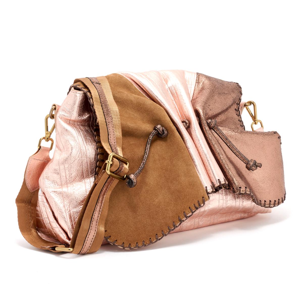 Sharif Legacy Museum Rouched Flap Leather Messenger Bag | HSN display picture 1