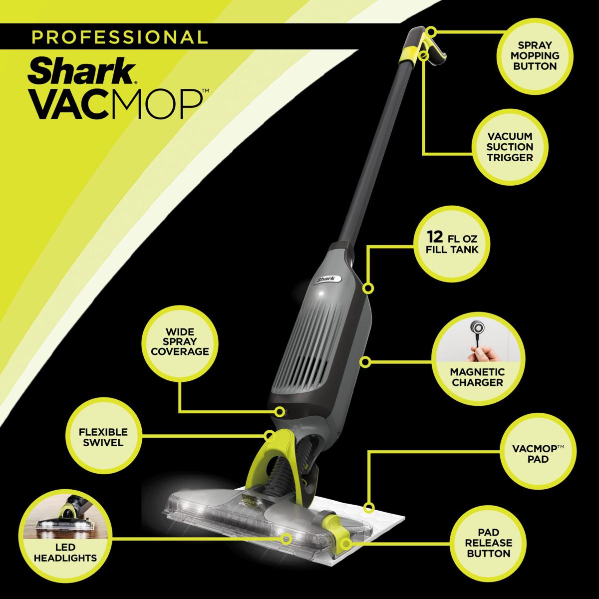 Shark VACMOP™ Cordless Hard Floor Vacuum Mop with Disposable offers VACMOP Pad,