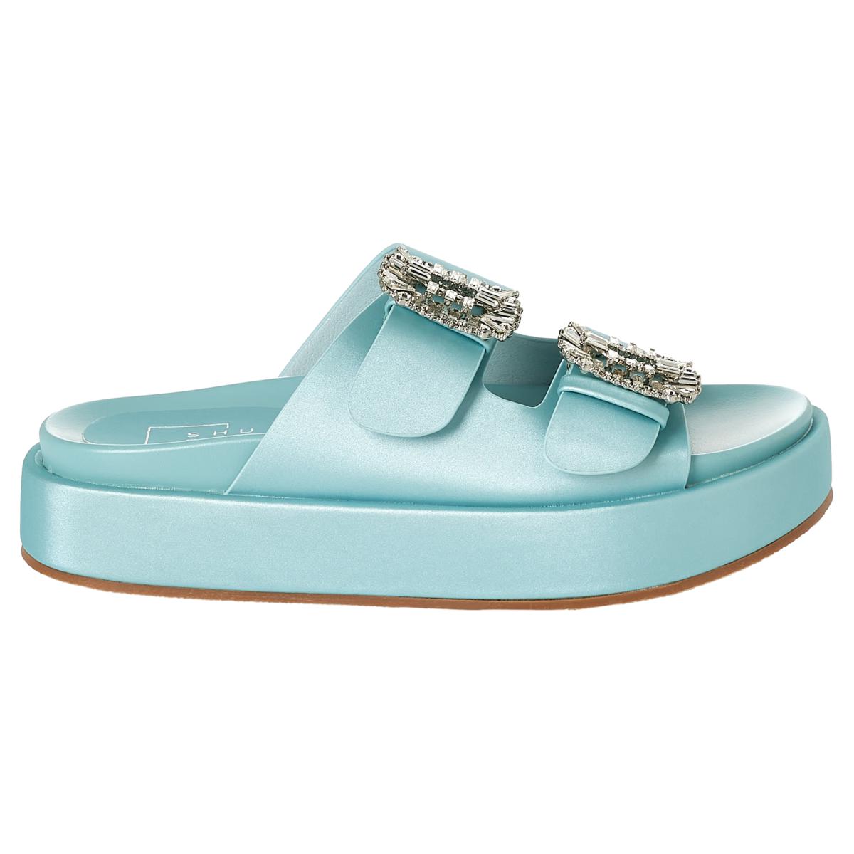 SHUSHOP LOLA Flatform 2-Band Sandal with Crystal Detail SHUSHOP LOLA Flatform 2-Band Sandal with Crystal Detail