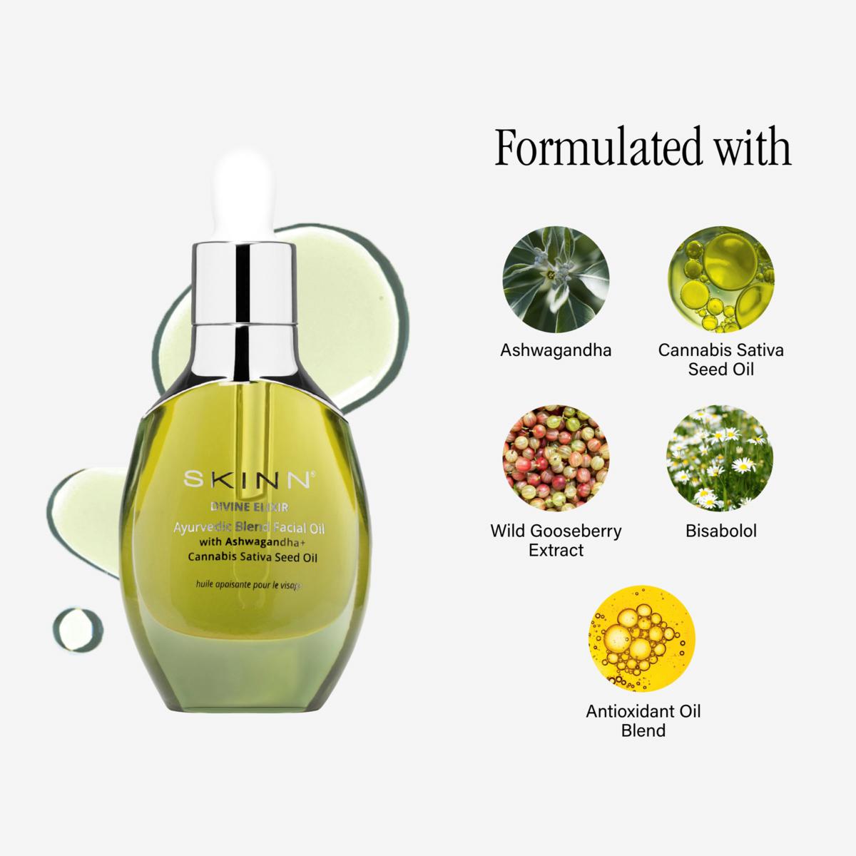 Skinn® Cosmetics Divine Elixir Ayurvedic Blend Facial Oil | HSN