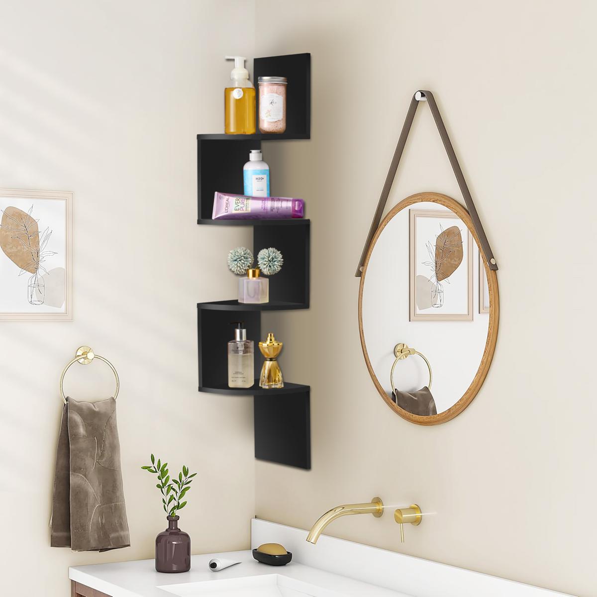Sorbus 5-Tier Zig Zag Corner Wall Shelf 40