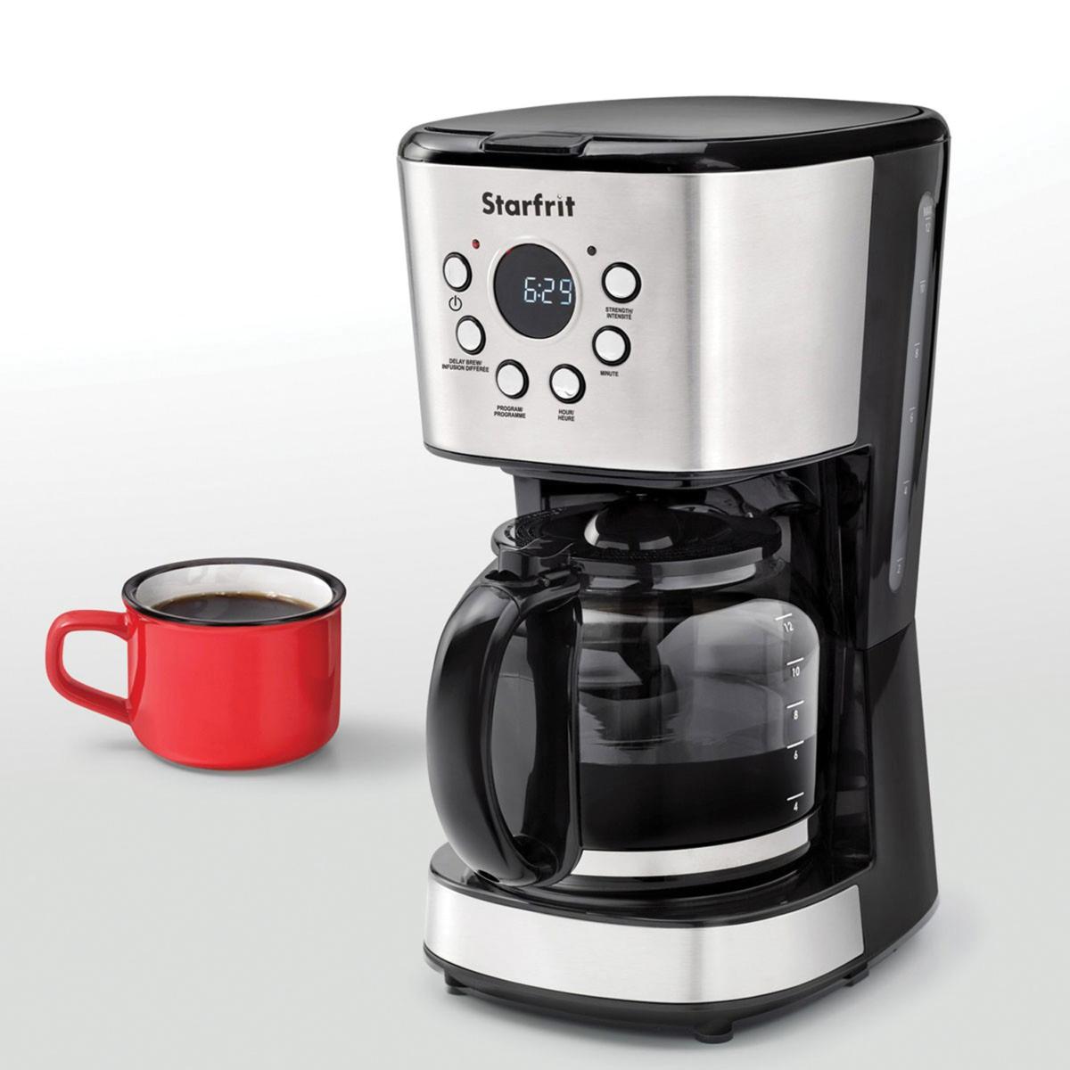 Hamilton Beach 12 Cup Programmable Coffee Maker with Cone Filter, Black  & Stainless - 46895