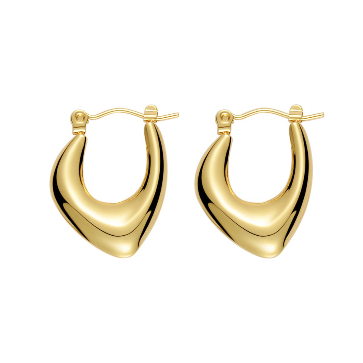 thumbnail image 2 of Trendy T&T Stainless Steel Large Plain Hoop Earrings – NEW With Tags 2 of 2