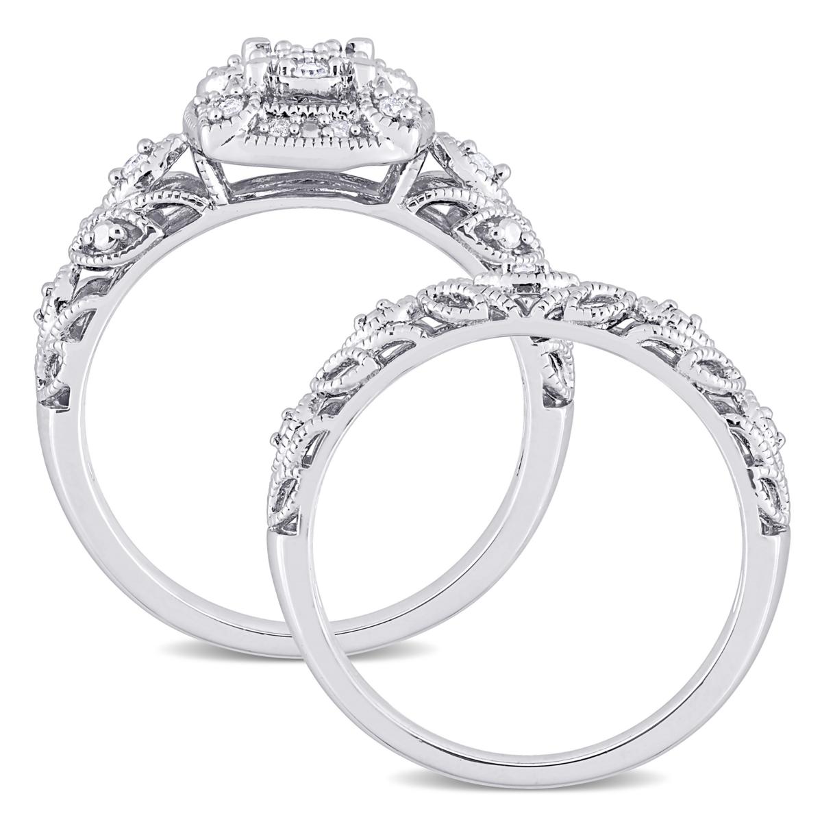 2 Pcs High Luxury Sterling Silver Diamond Rings