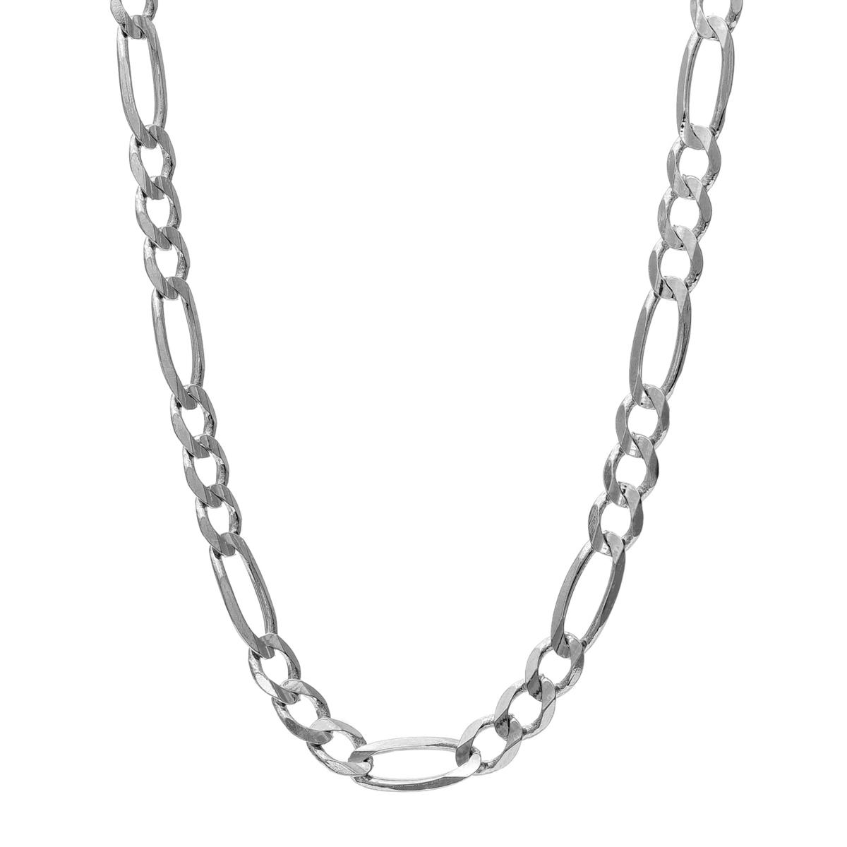 Men's Stainless Steel Figaro Link Chain Necklace – 6mm Silver, 18-40" – Lobster Clasp, 316L