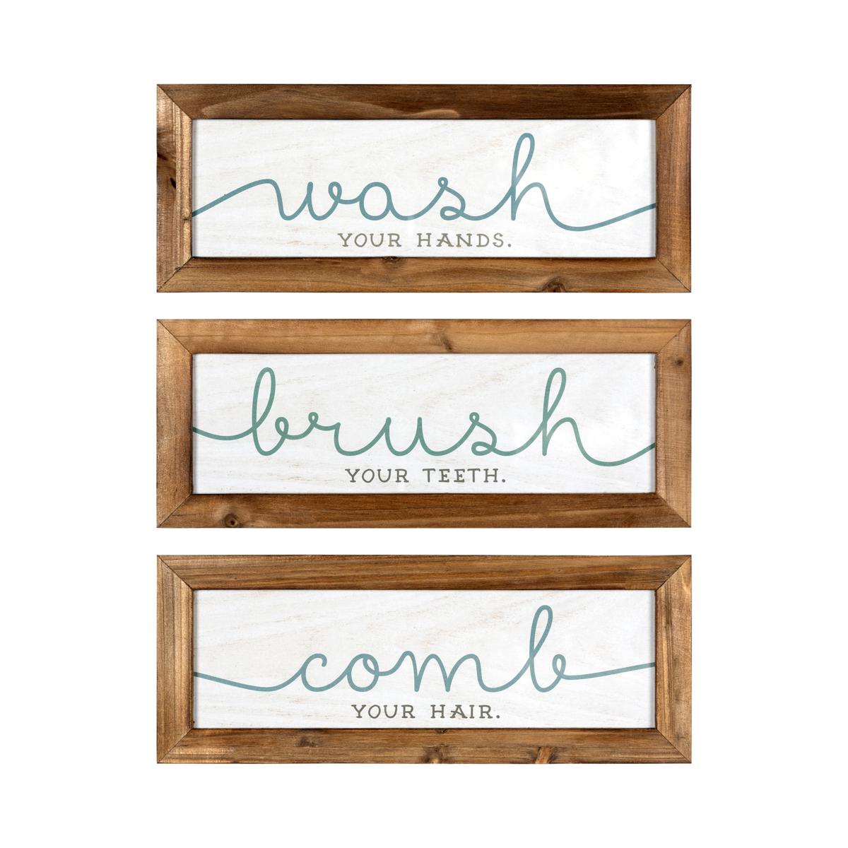 Stratton Home Decor Set of 3 Wash Brush Comb Bath Art 20843780 HSN