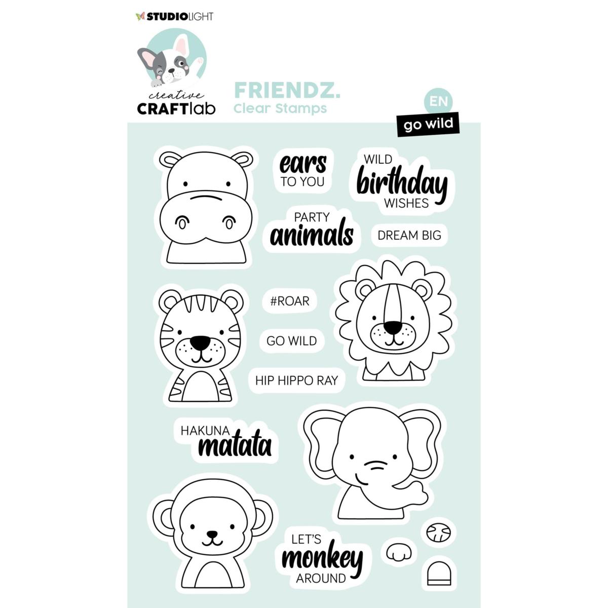 Studio Light CCL Clear Stamp Go Wild Friendz 17 PC nr.267 20798297 HSN