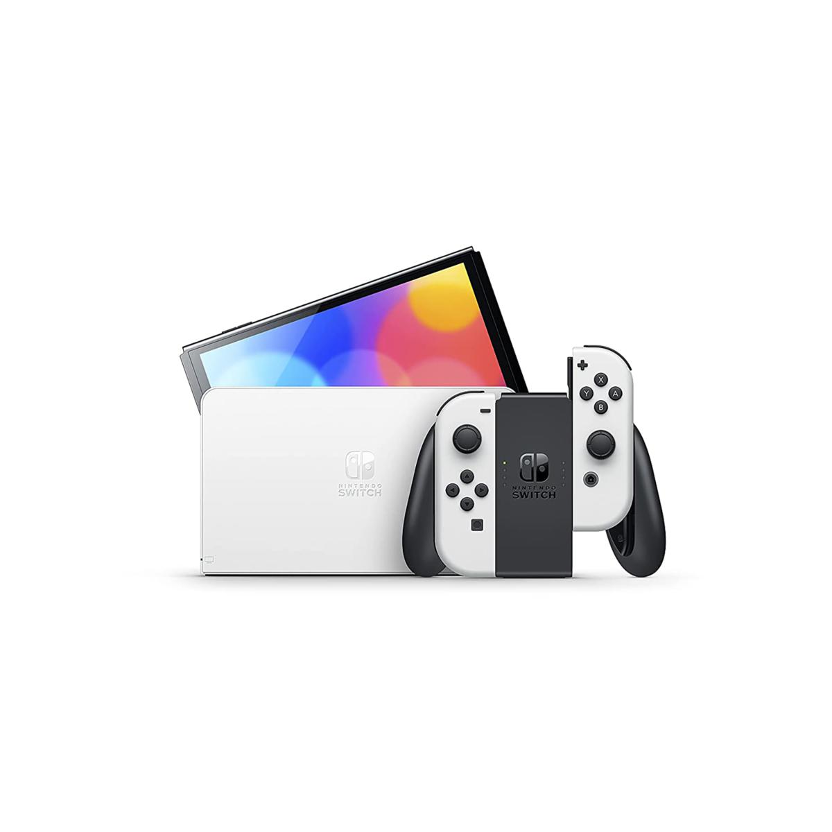 Switch OLED w/Super Mario Odyssey, WRLS Horipad, Slim Case