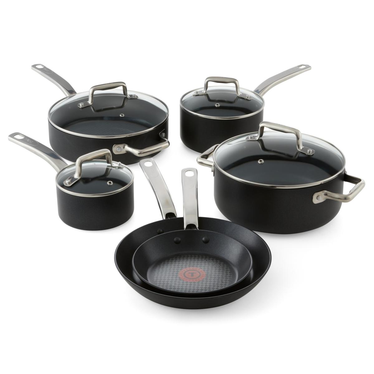 T-fal C517SA64 Pro Grade 10 Piece Cookware Set, Black | HSN