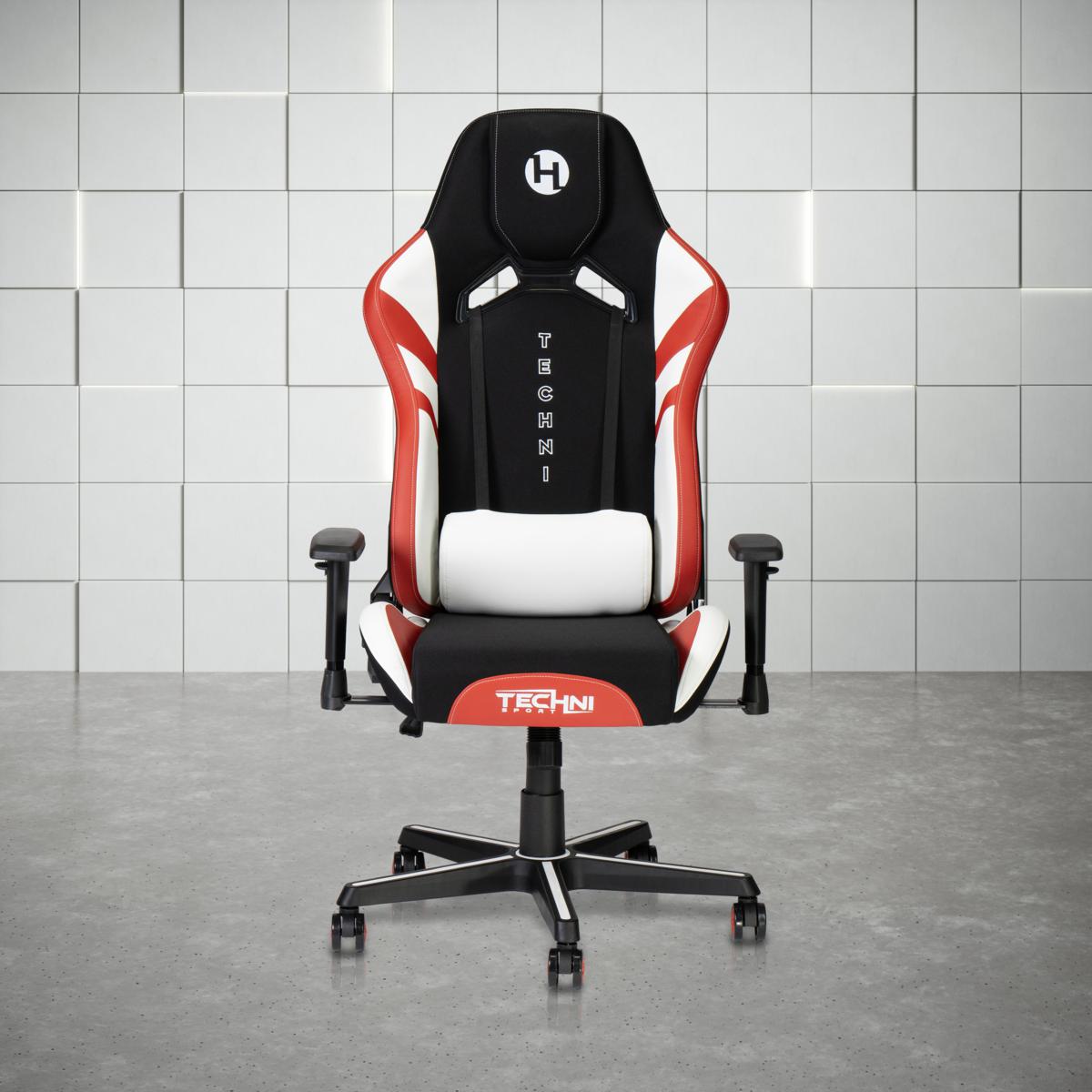 Techni Sport TSF72 Echo Gaming Chair - Black with Red & White ...