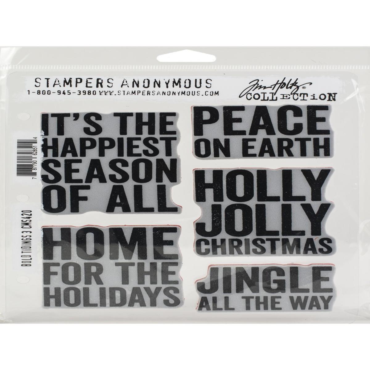 Tim Holtz 7X8.5 Cling Stamps: Jolly Holiday, by Stampers