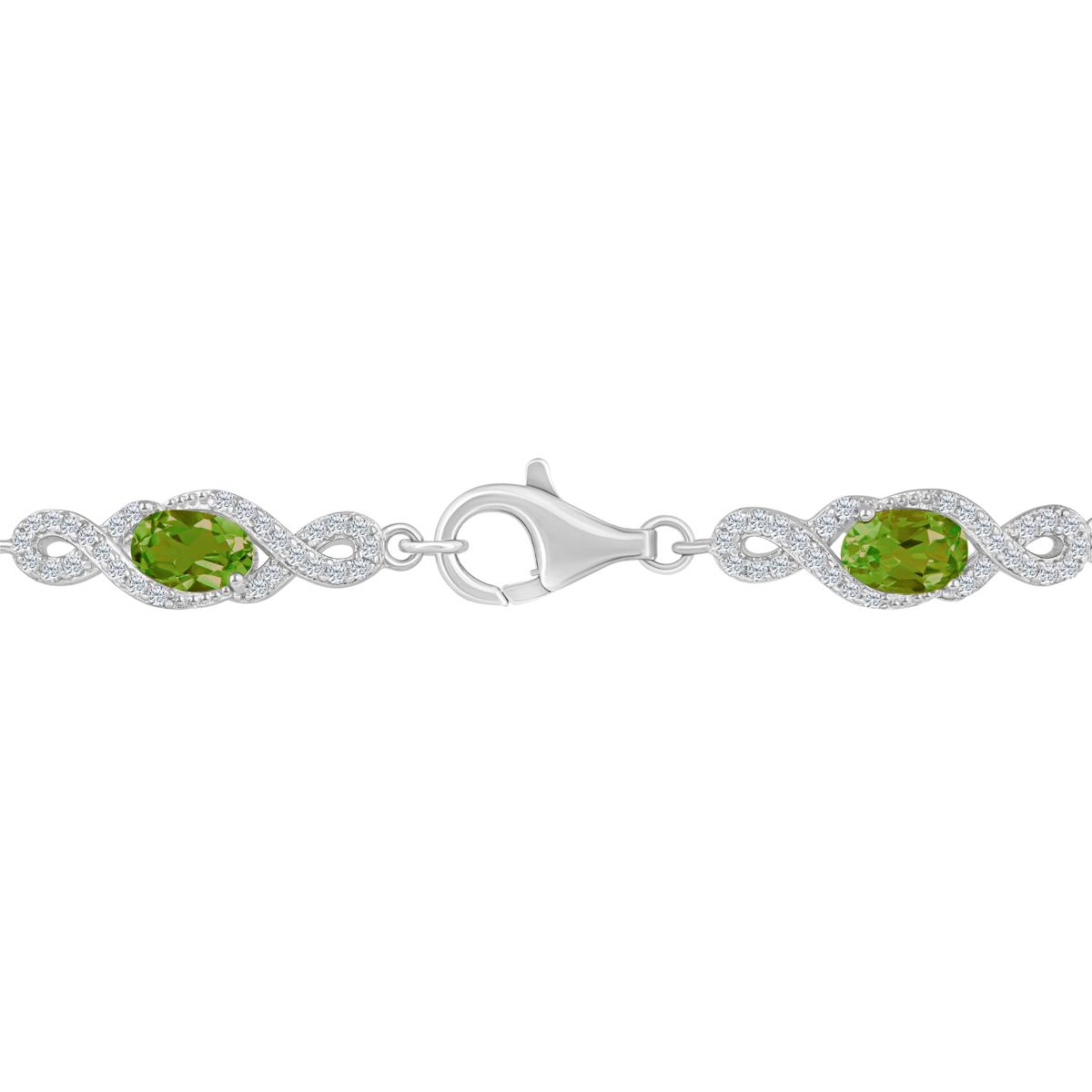 Sterling Silver Oval Gemstone Infinity Link Design Bracelets Sterling Silver Oval Gemstone Infinity Link Design Bracelets
