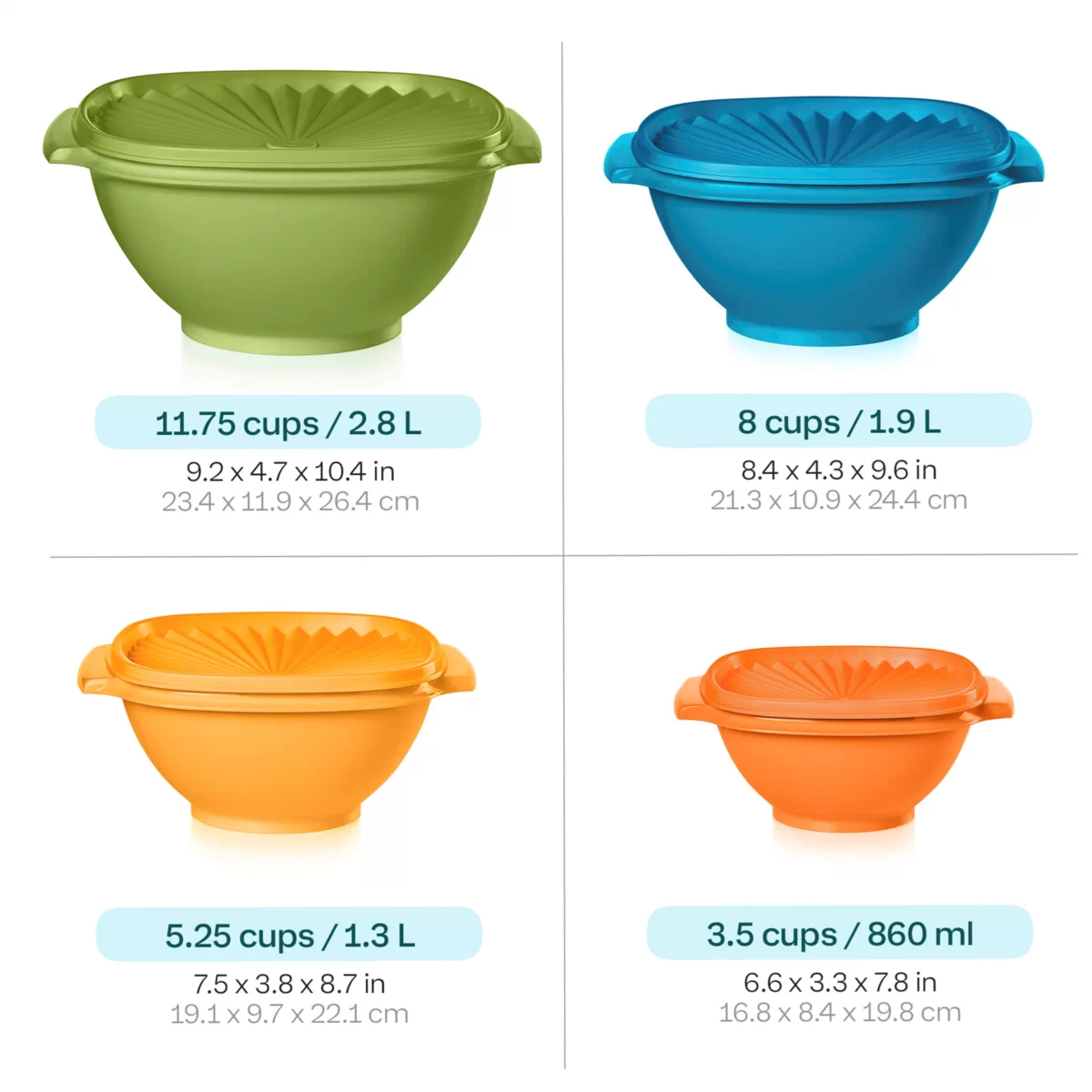 Tupperware® 8-piece Heritage Square Bowl Set - 21036604 | HSN