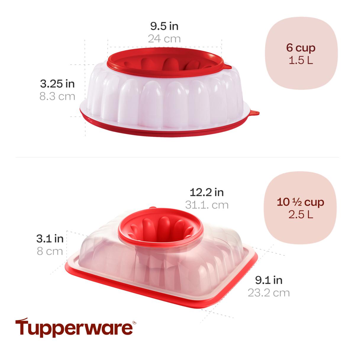 Tupperware® Multi-Layer and Round Jel Party Molds Set 23229700 HSN