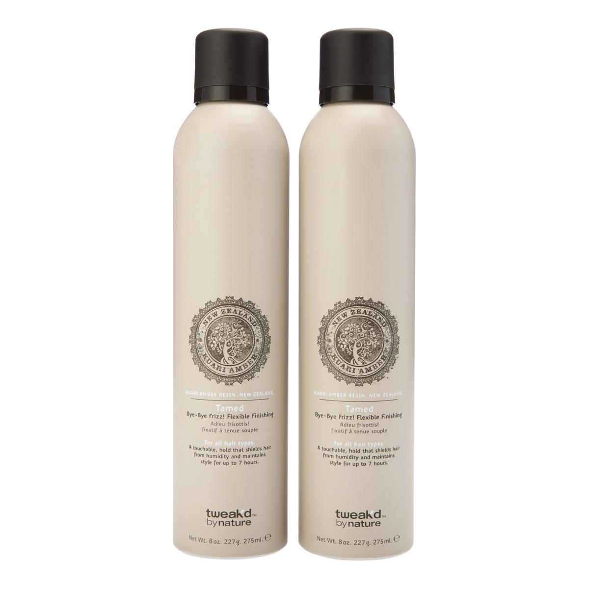 Sale 2 BOTTLES Tweak’d By Nature Tamed Bye-Bye Frizz Flexible Finishing Hairspray 8oz