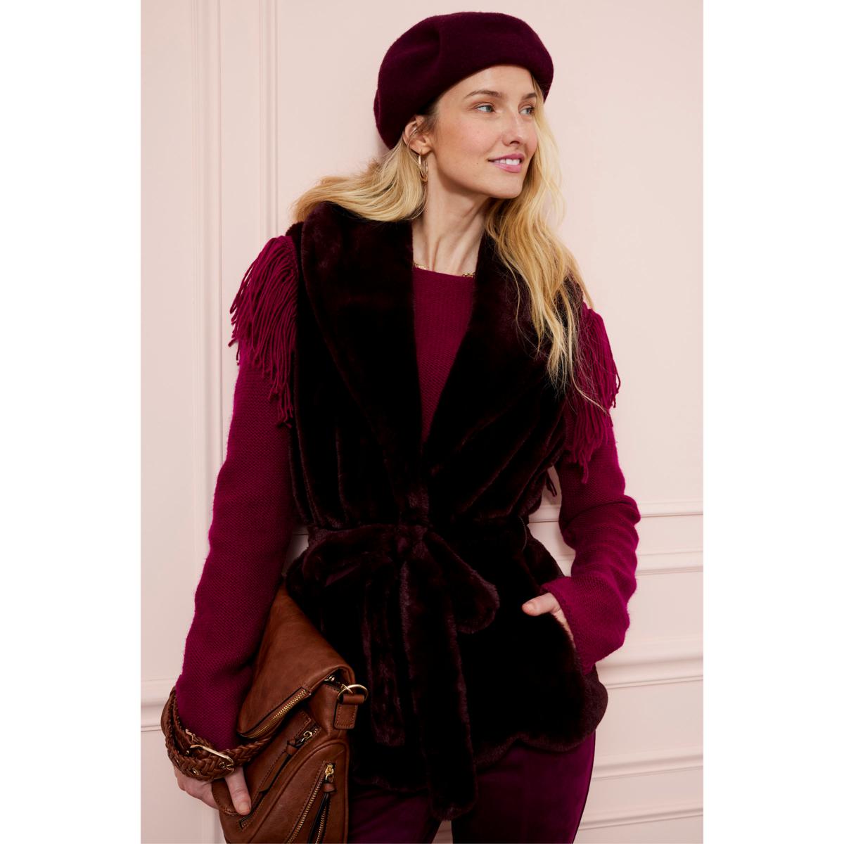 TWRHLL by Christie Brinkley Fringe Detail Boatneck Sweater