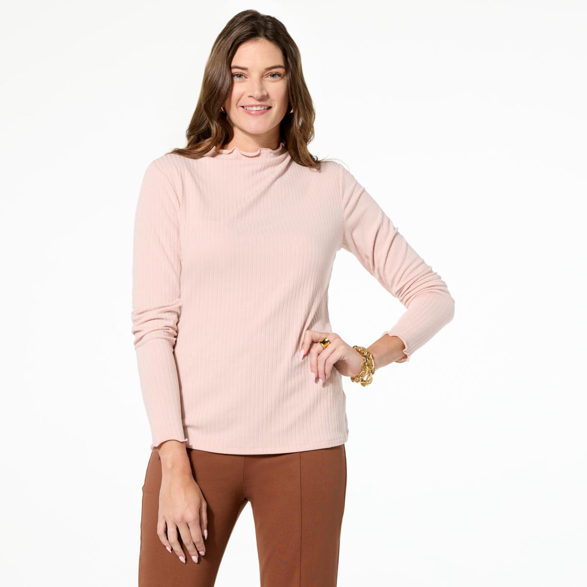 TWRHLL by Christie Brinkley Mock Neck Top - 23296063 | HSN