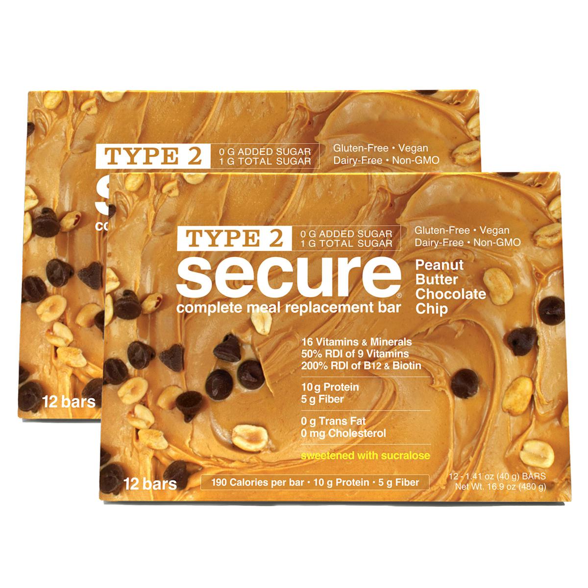 Type 2 Secure Complete Meal Replacement Bars with Sucralose - 24-count