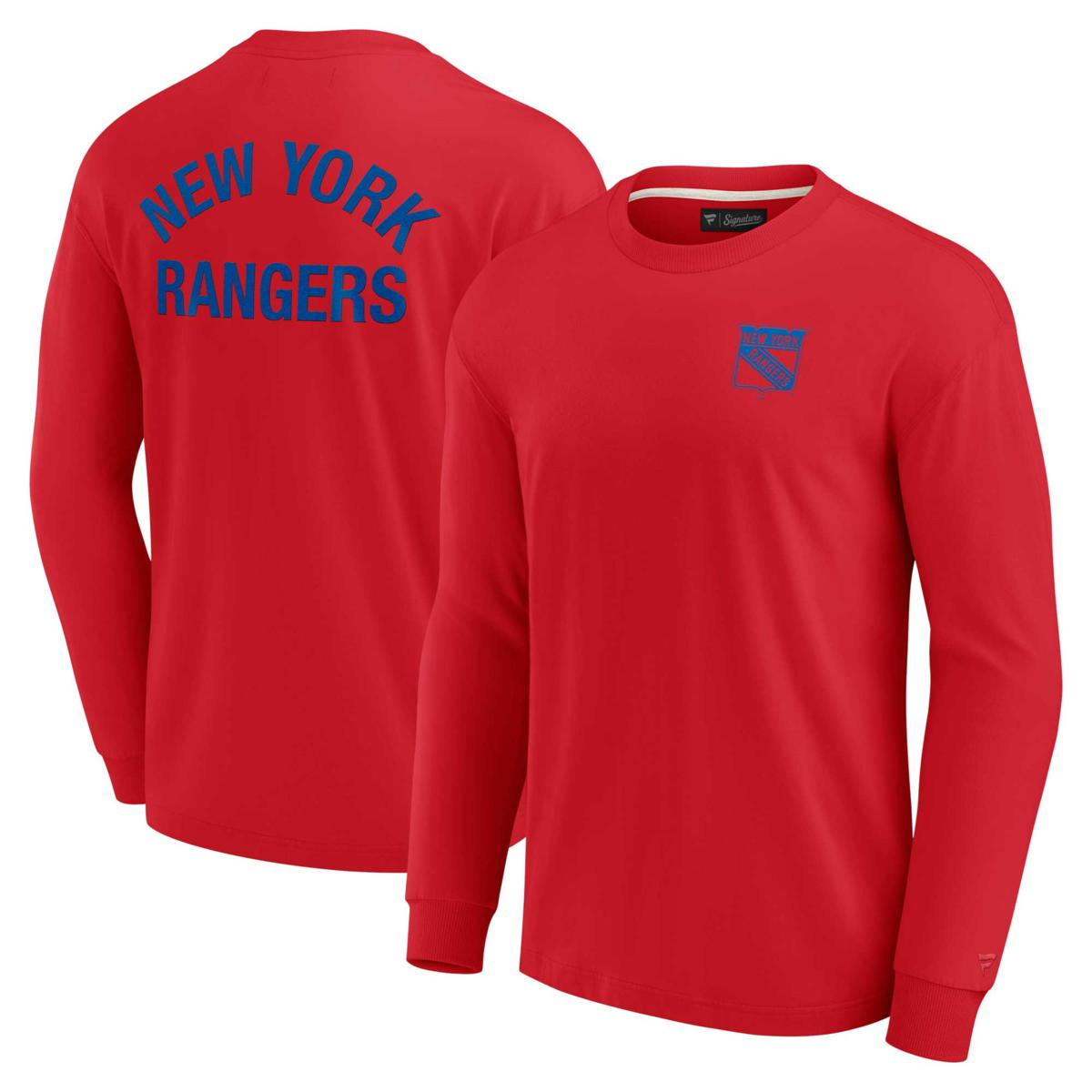 Unisex Fanatics Signature Red New York Rangers Super Soft Long Sleeve T Shirt HSN