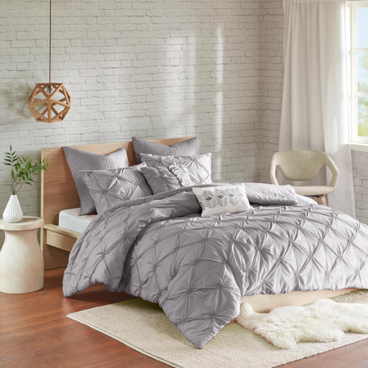 Urban Habitat Talia 7-pc Pintuck Gray King/Cal King Comforter Set ...