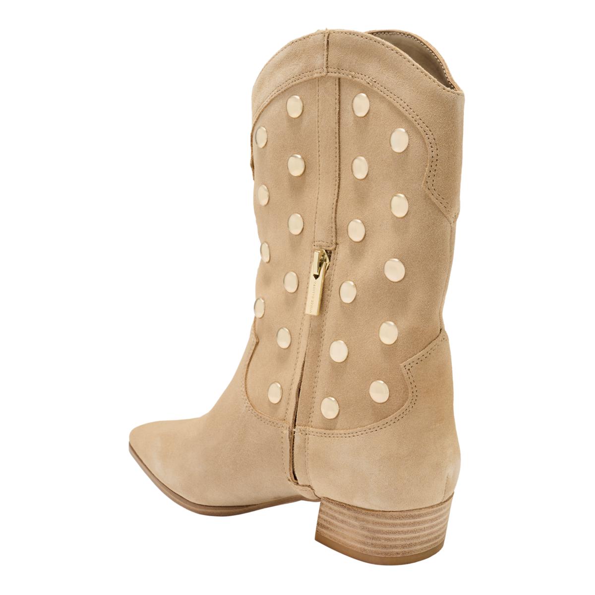Vince Camuto Prilie Leather Studded Western Boot 23543840 HSN