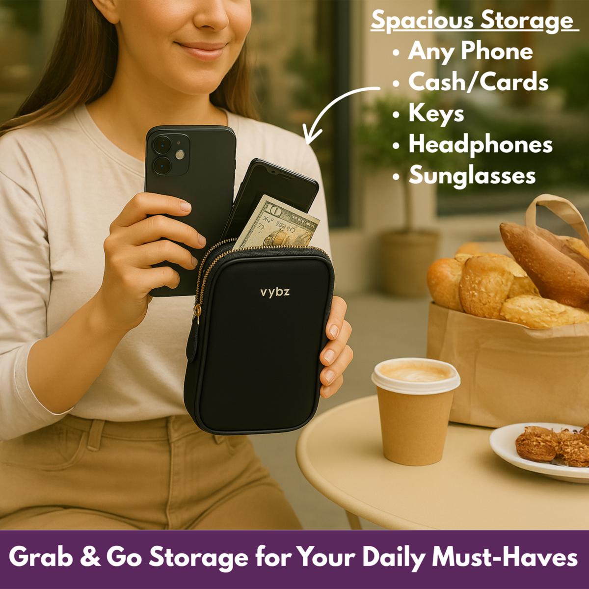 VYBZ Magnetic Pocket Pal Pro with Zippered Pocket and RFID