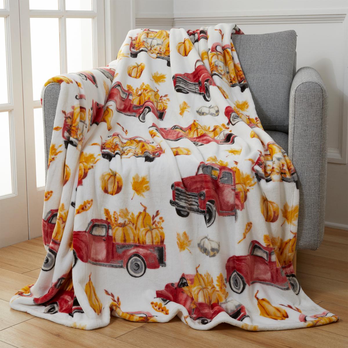 Warm u0026 Cozy Oversized Harvest Plush Throw | HSN