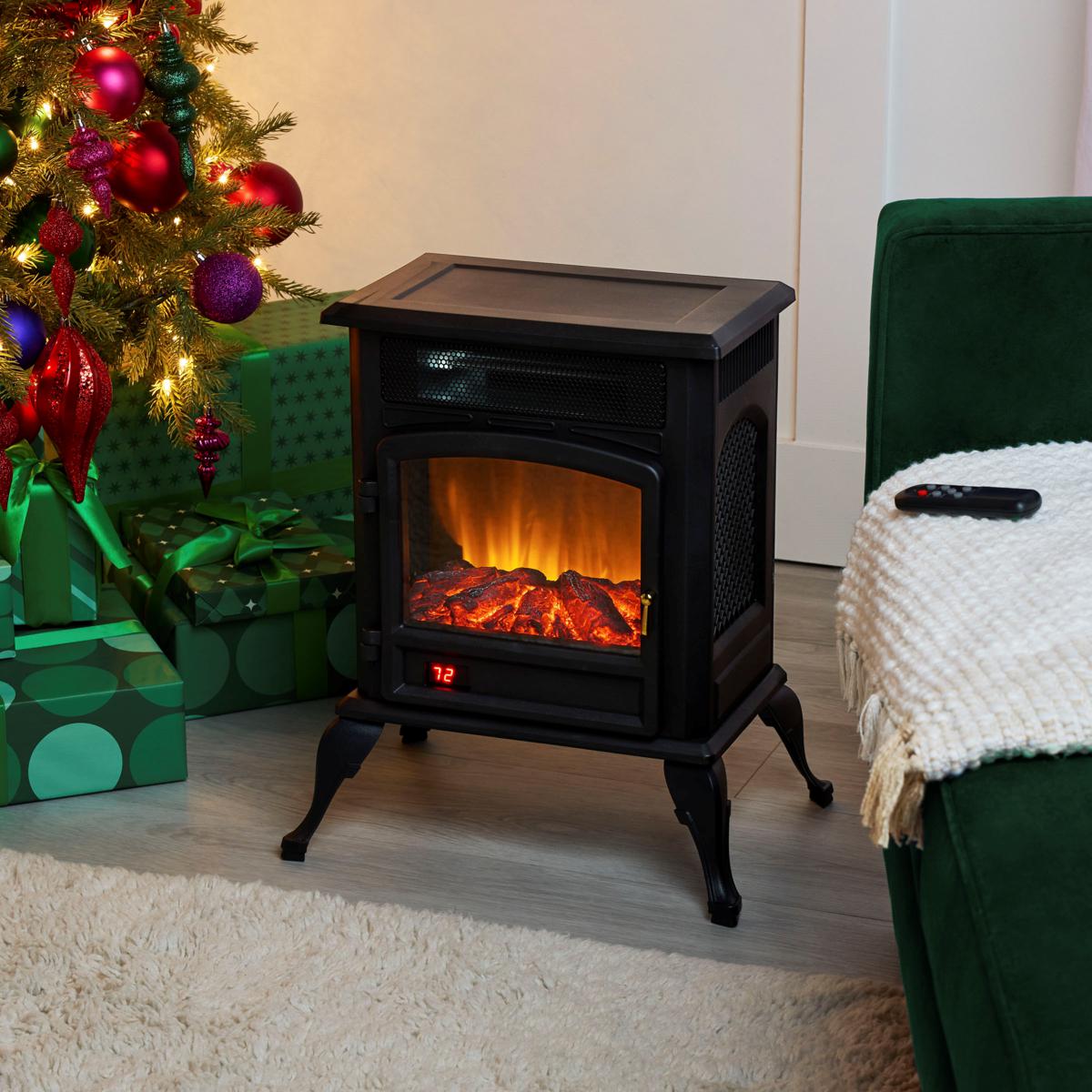 Warm Living Infrared Deluxe Stove with Real Flame Sound | HSN
