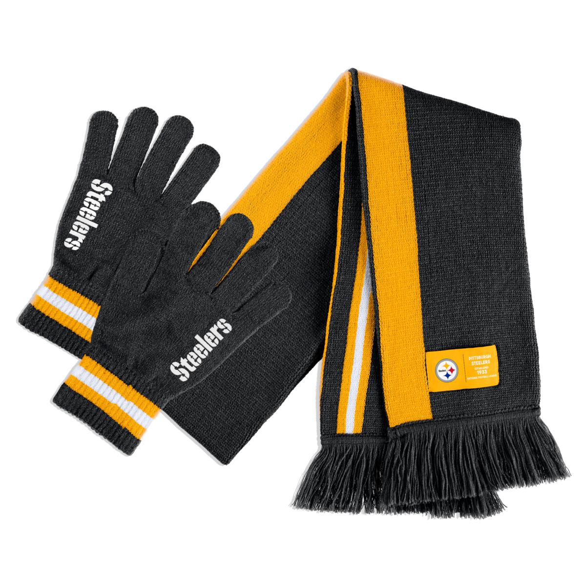 Wear by Erin Andrews Pittsburgh Steelers Scarf and Glove Set