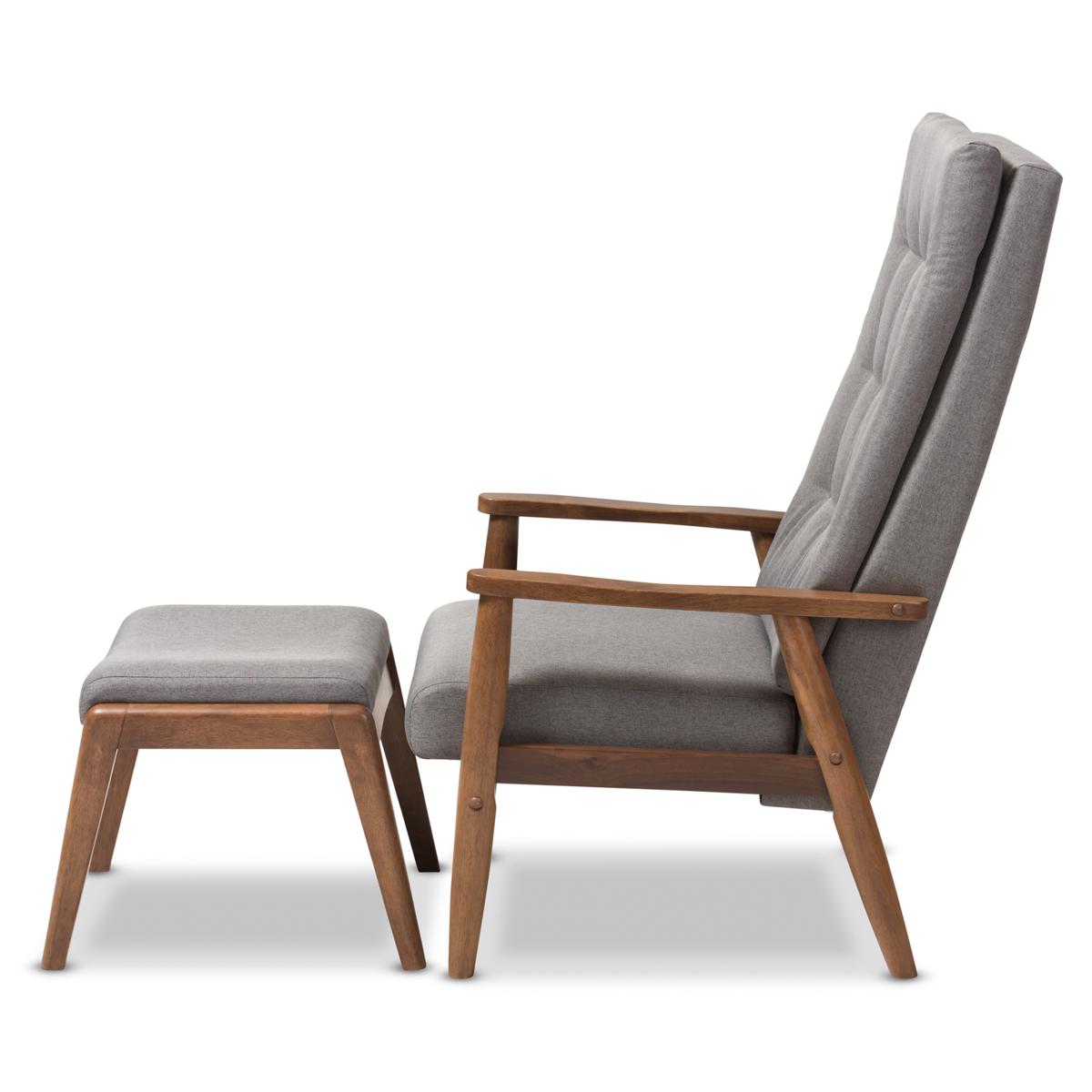 Upholstered lounge chair online and ottoman