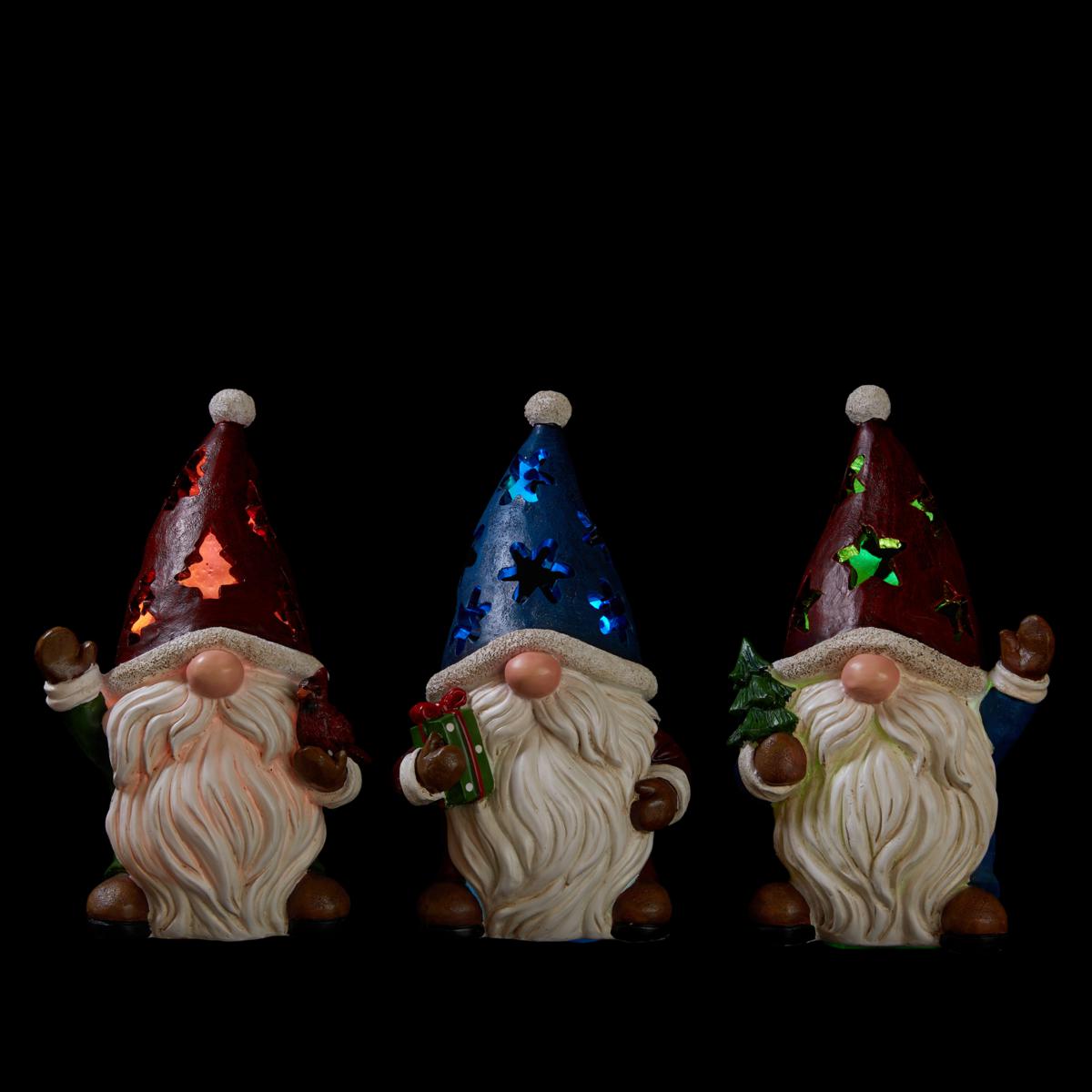 Col House Designs - Retail Wooden Winter Gnome Ornaments, 4/Set