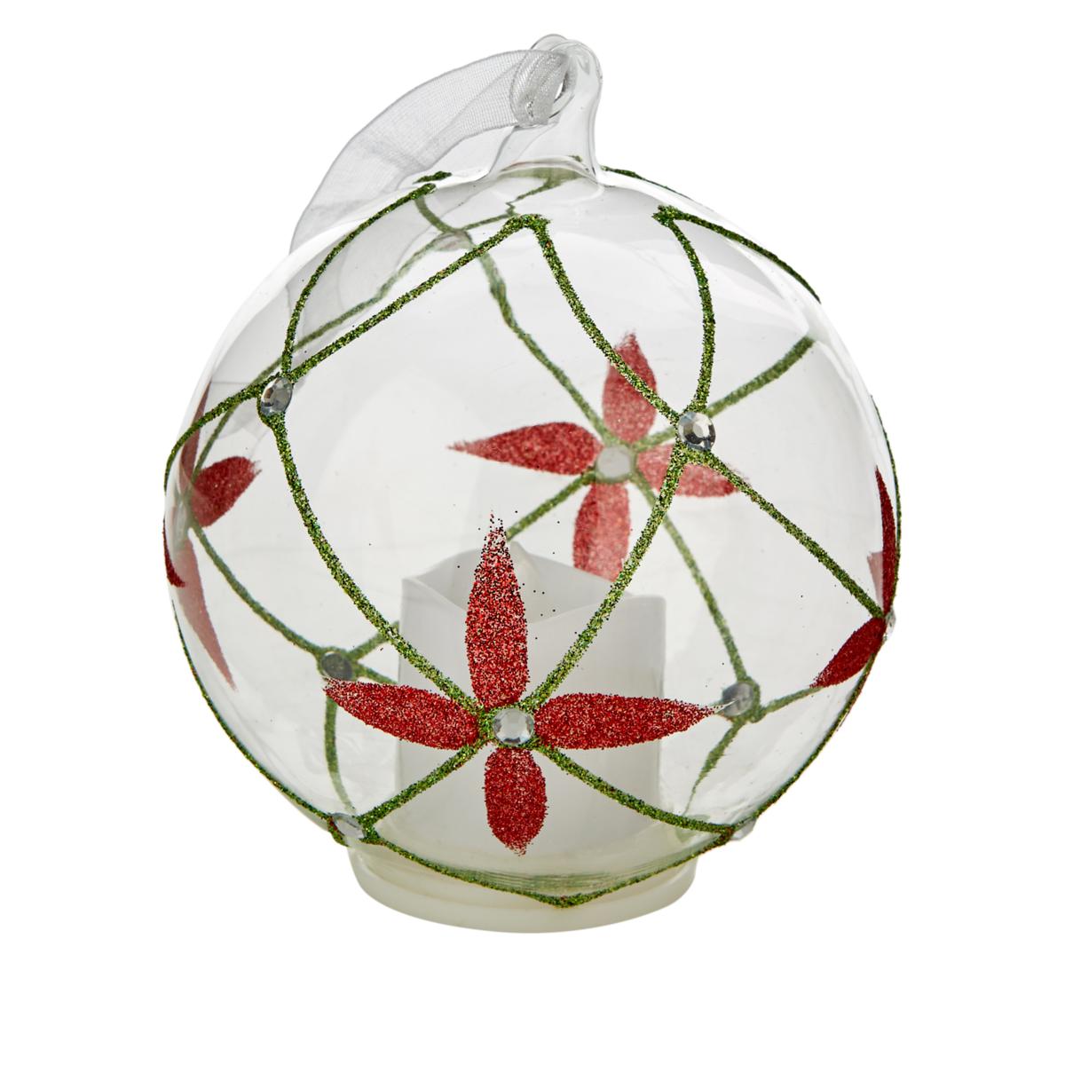 Winter Lane Mini Lantern Glass Ornaments with Gift Bags - Set of 3