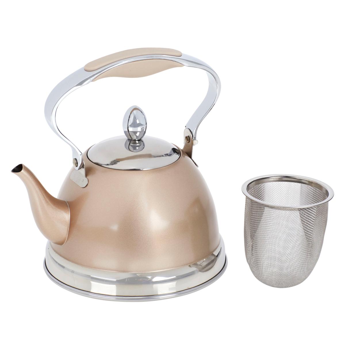 Wolfgang Puck Stainless Steel Petite Kettle and Tea Pot with Infuser