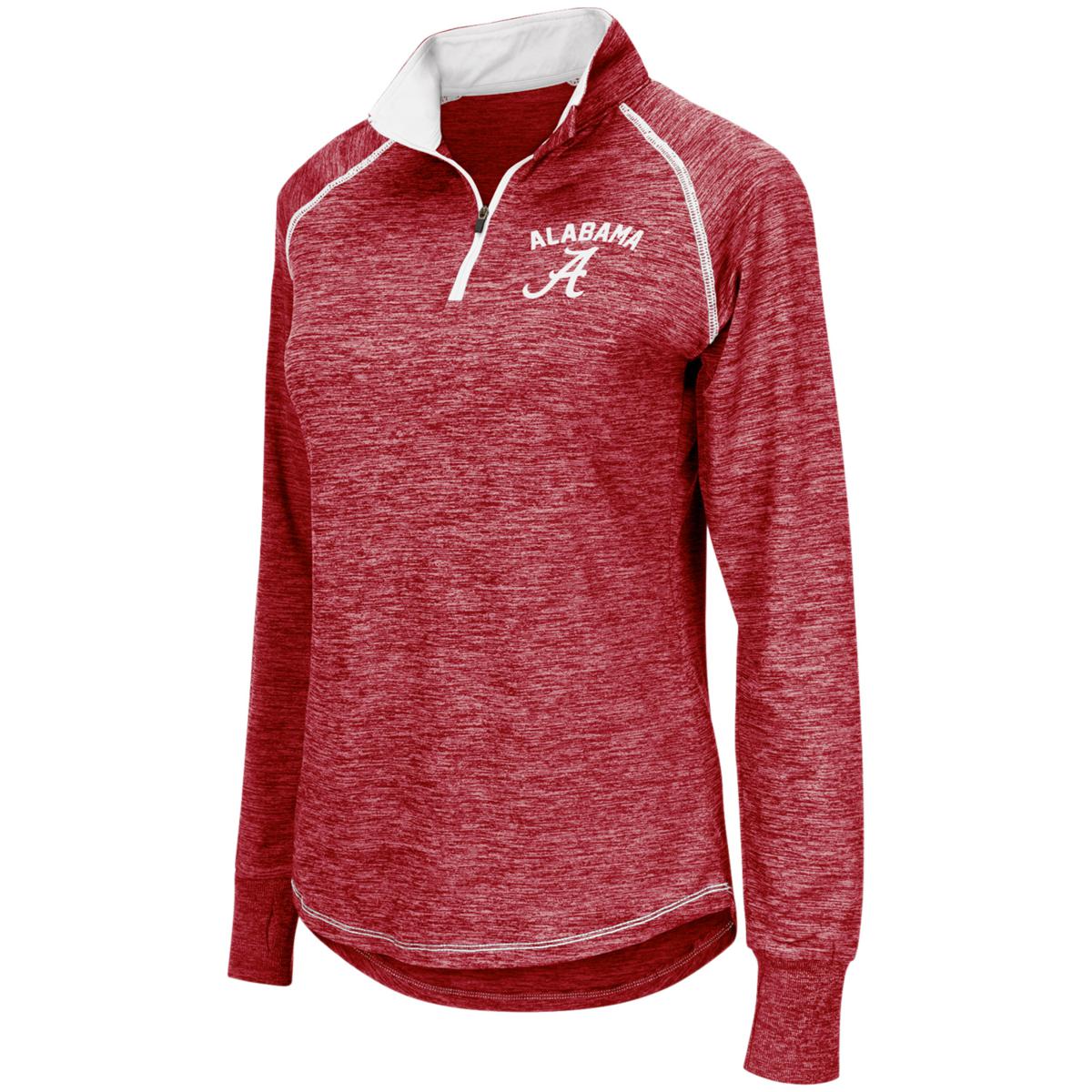 Women's Colosseum Crimson Alabama Crimson Tide Bikram Lightweight Fitted  Quarter-Zip Long Sleeve Top