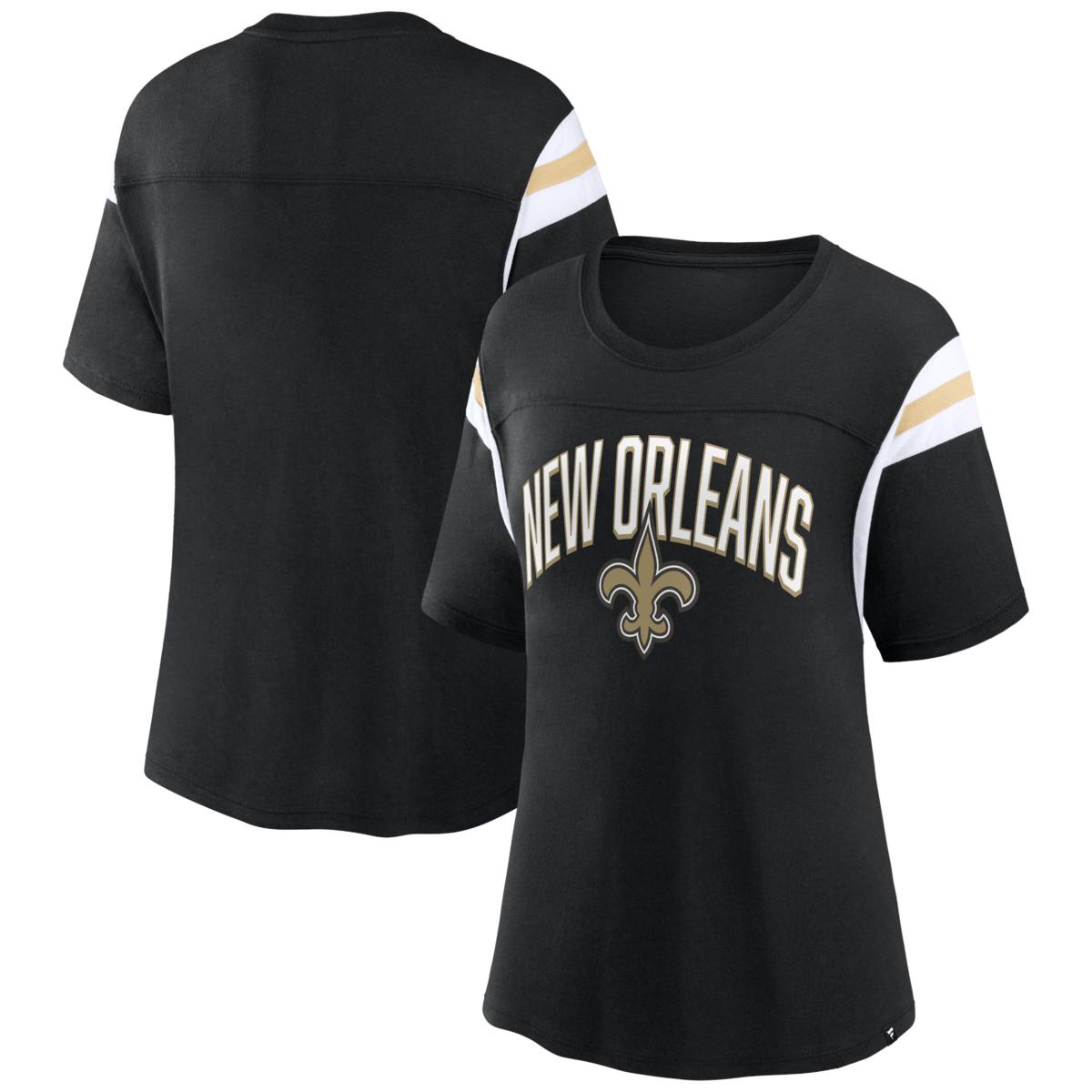 Women's Fanatics Branded Black New Orleans Saints Earned Stripes T ...