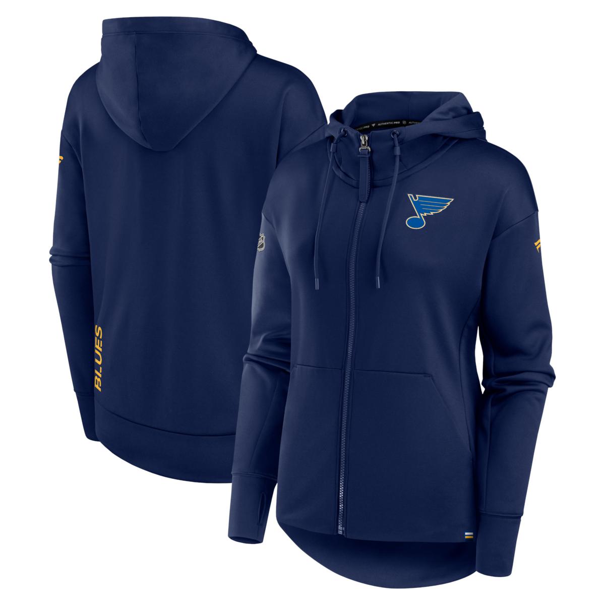 Women's Fanatics Branded Navy St. Louis Blues Authentic Pro Scuba Full-Zip  Hoodie