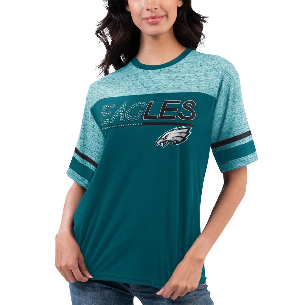 Women's G-III 4Her by Carl Banks Green Philadelphia Eagles Track T-Shirt