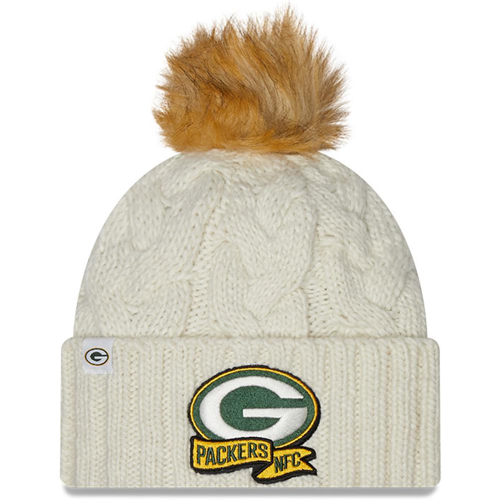 Green Bay Packers New Era 2022 Sideline Cuffed Pom Knit Hat - Black/