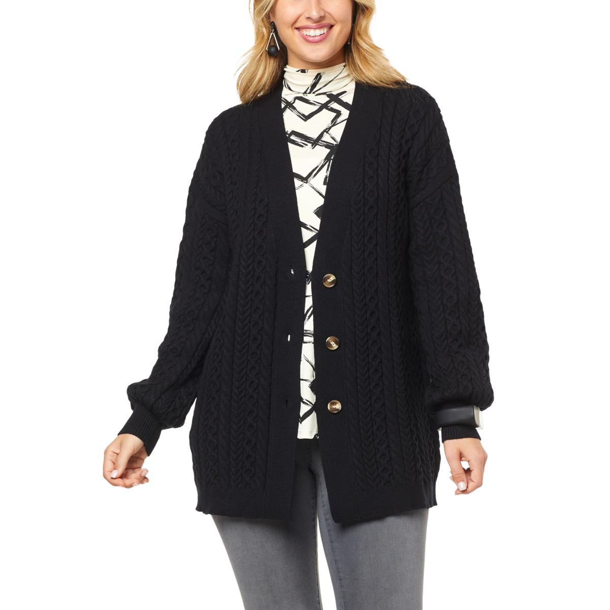 WynneCollection Cable Knit Cardigan - 20543556 | HSN