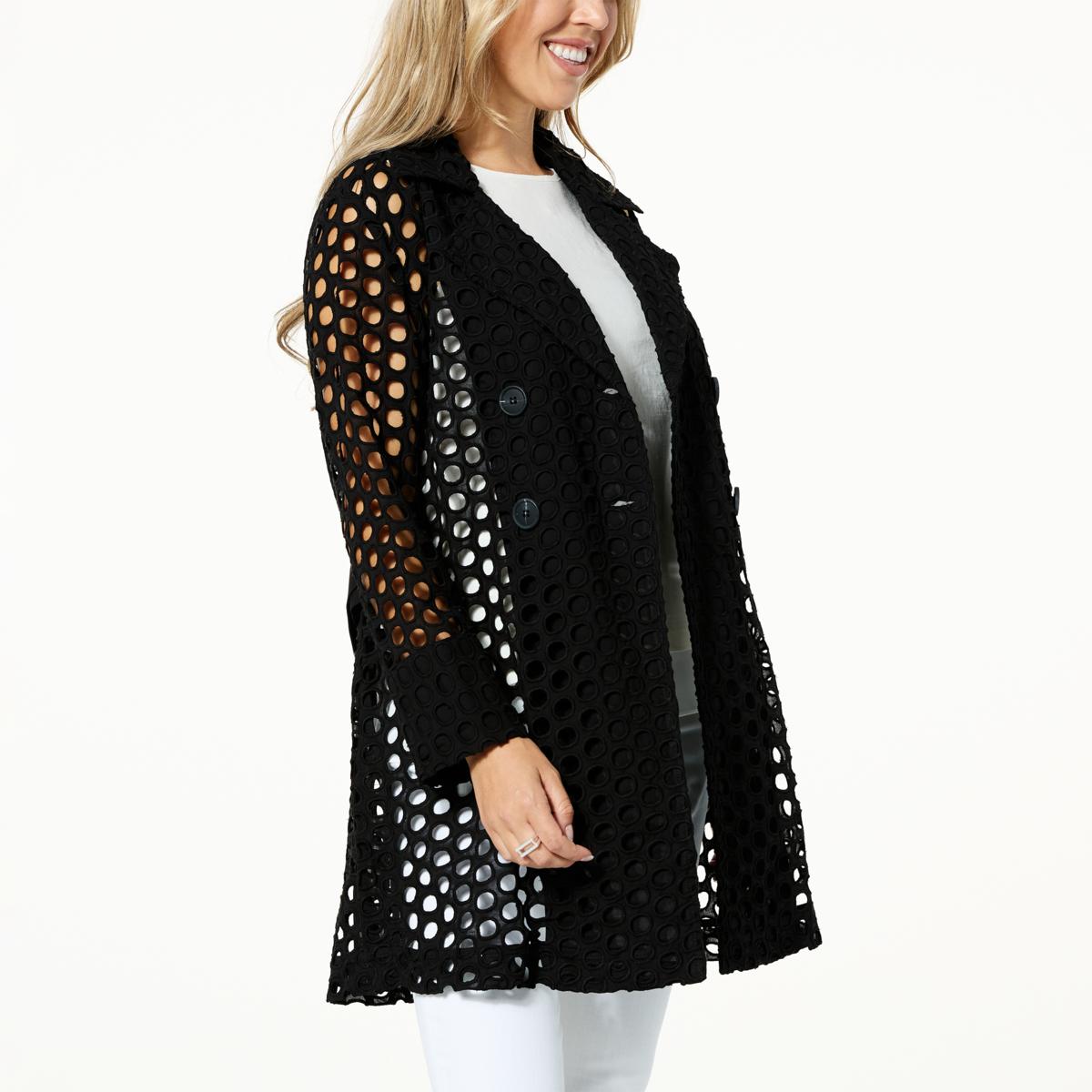 WynneCollection Eyelet Trench Coat