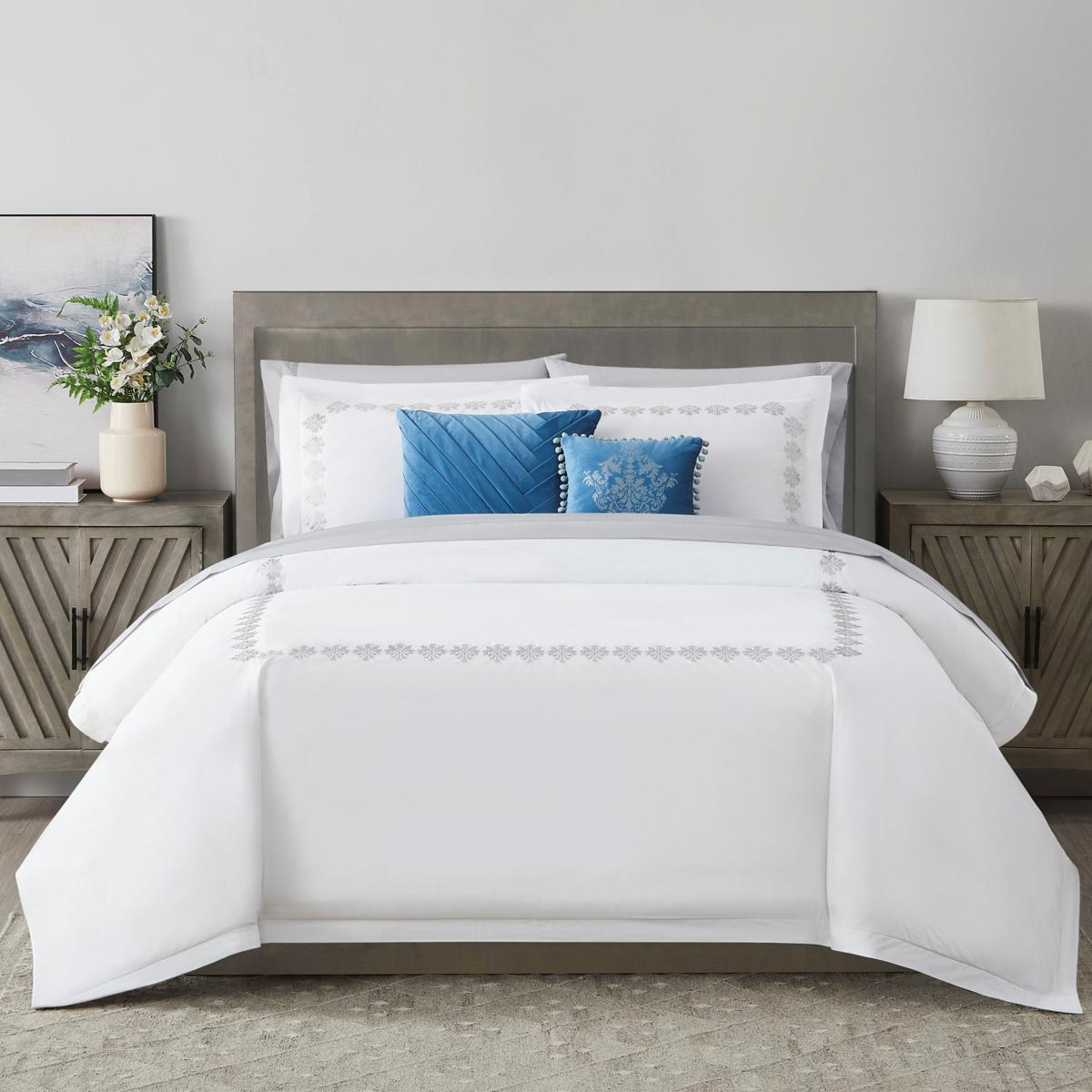 Wynnehome Queen Cotton Percale Embroidered 3 Piece Duvet Set 20919317 Hsn