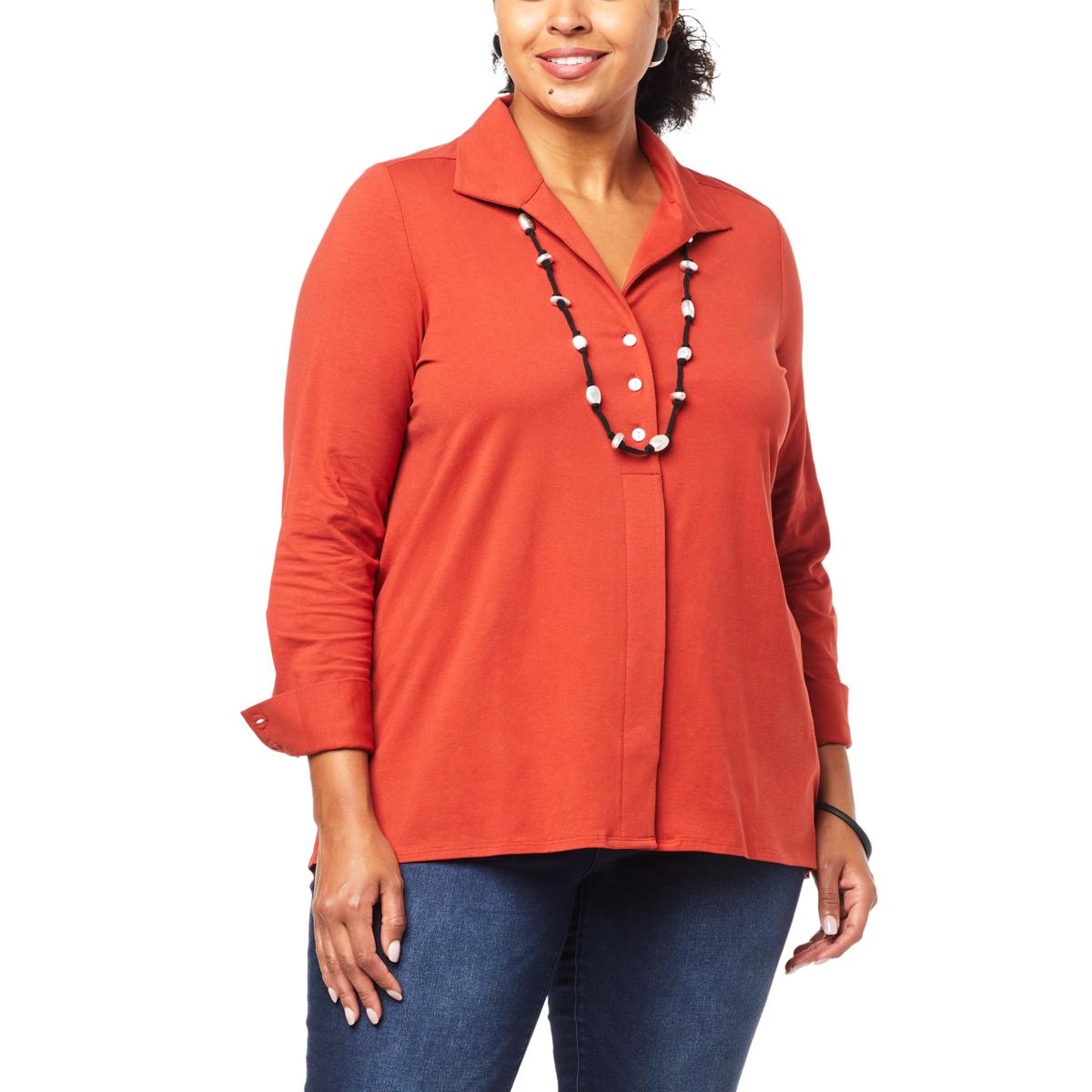 WynneLayers Easy Fit Everyday Cotton Knit Shirt 20434819 HSN