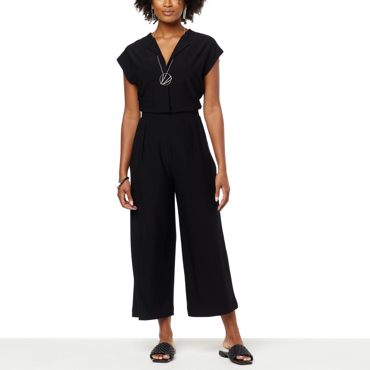 Black Exclusive Kimono Knot Top Culotte Jumpsuit