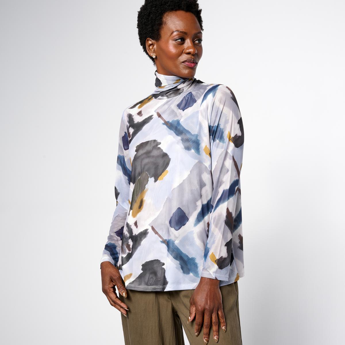 WynneLayers Mesh Knit Turtleneck Top | HSN