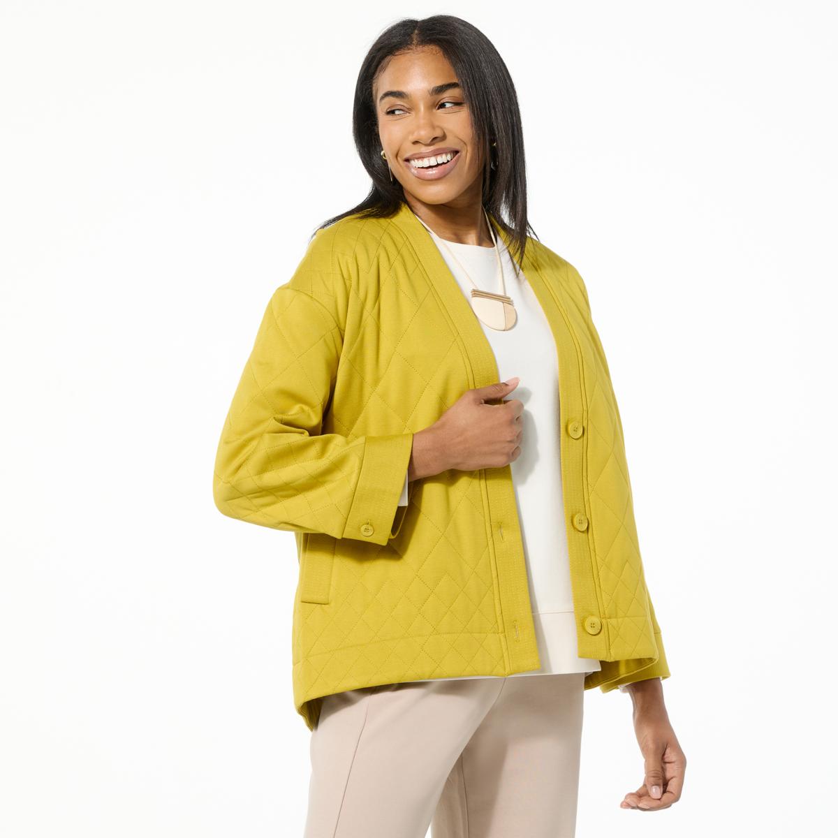 MMM「coat with elongated necklines」44 WynneLayers Quilted 360 Stretch Jacket | HSN
