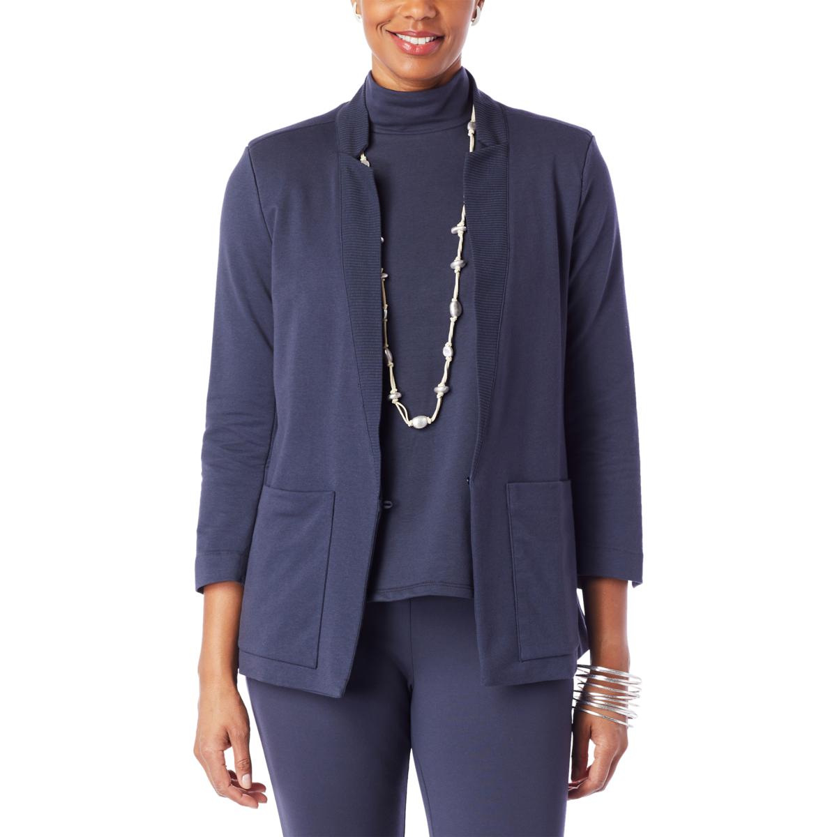 WynneLayers Rib Lapel Jacket with Front Pockets - 20266799 | HSN