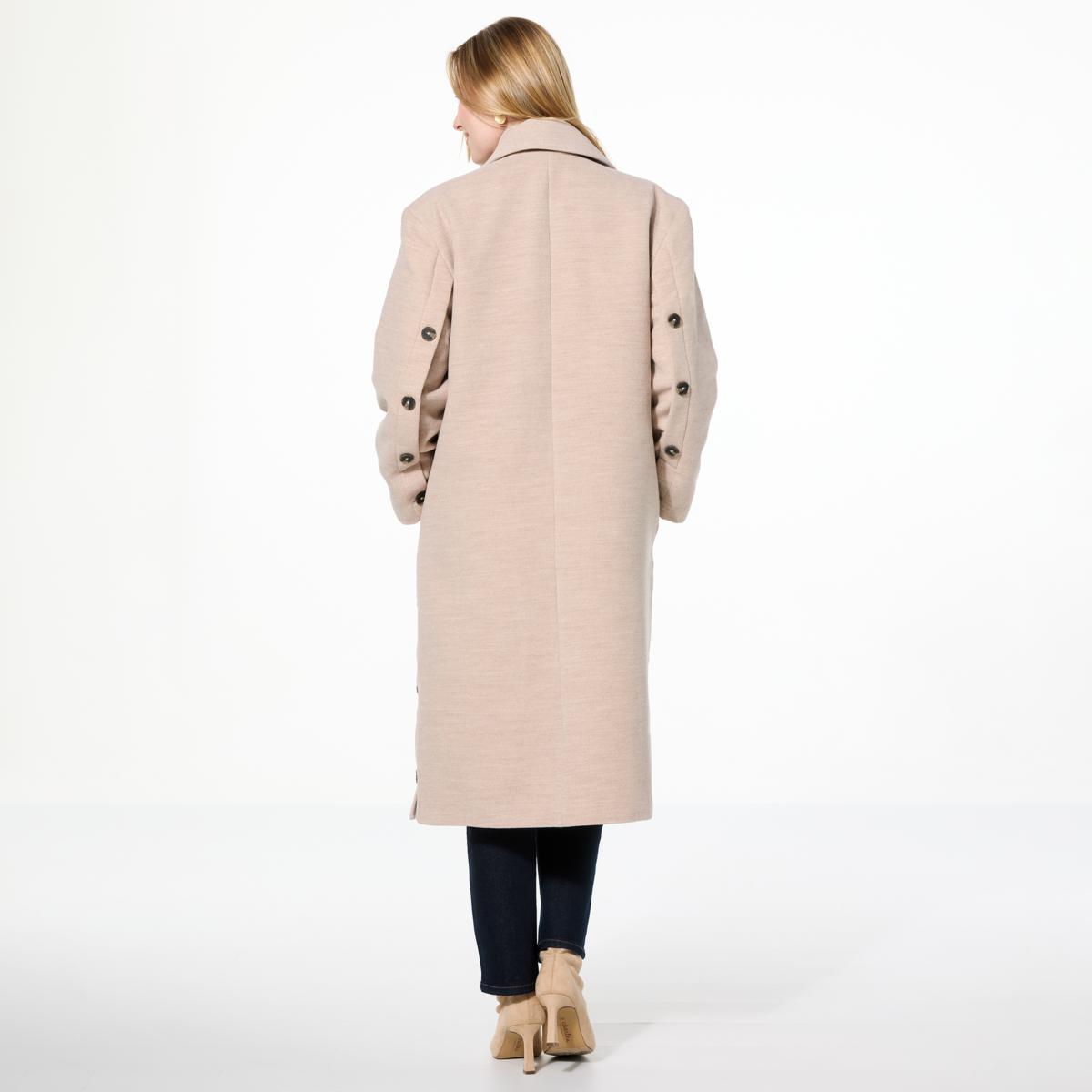 WynneLayers Woven Melton Button Detail Coat | HSN