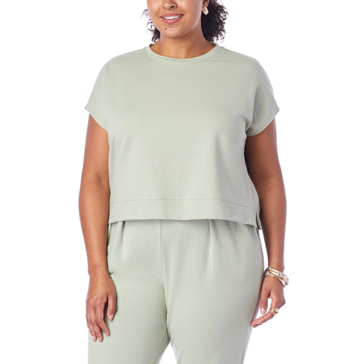 WynneLounge French Terry Cap-Sleeve Top